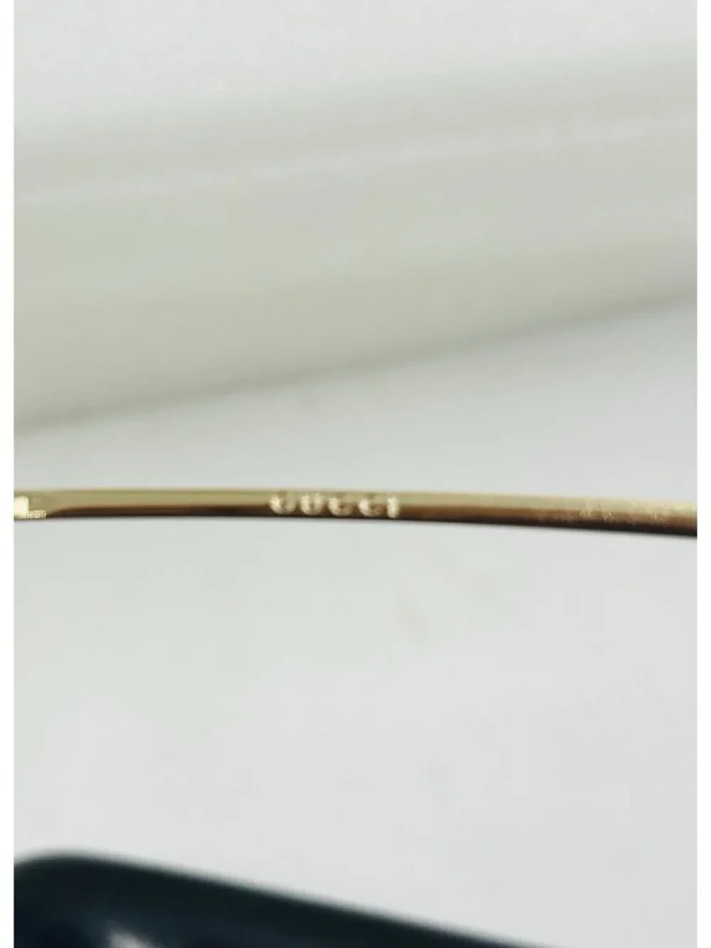 Gucci Rimless Sunglasses Brown Gradient GG 1784 Strass Gold Frame with Case